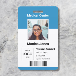Tarjeta De Identificación Foto de empleado ID de insignia azul