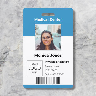 Tarjeta De Identificación Foto de empleado ID de insignia azul