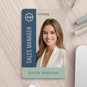 Tarjeta De Identificación Foto de Empleado ID Logotipo de negocio Negrita Ve