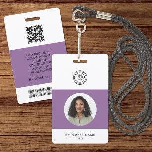 Tarjeta De Identificación Foto de empleado, logotipo, código de barras, iden