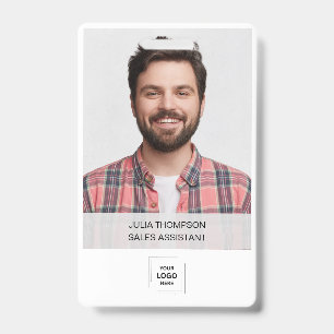 Tarjeta De Identificación Foto de empleado moderno Identidad corporativa