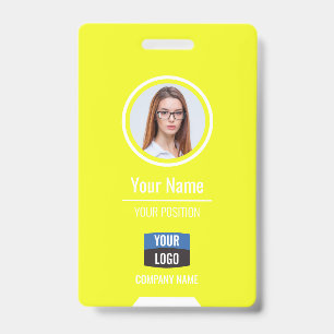Tarjeta De Identificación Foto de empleado personalizada, código de barras,