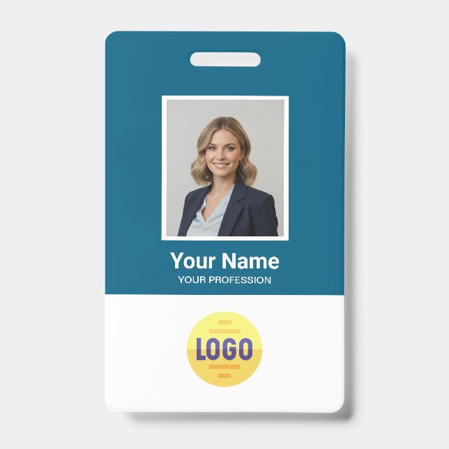 Tarjeta De Identificación Foto de empleado personalizada, código de barras,  (Parte frontal)