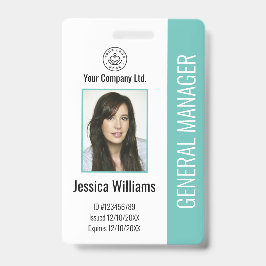 Tarjeta De Identificación Foto de empleado personalizada, código de barras, 