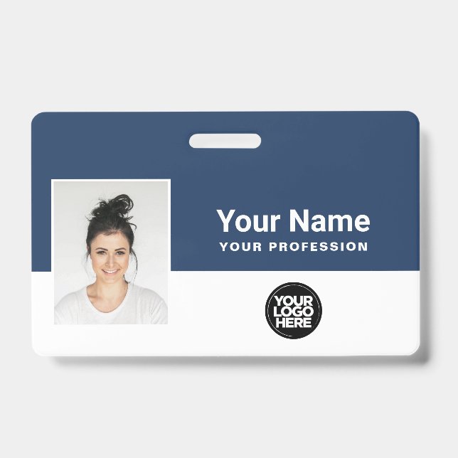 Tarjeta De Identificación Foto de empleado personalizada, código de barras,  (Parte frontal)