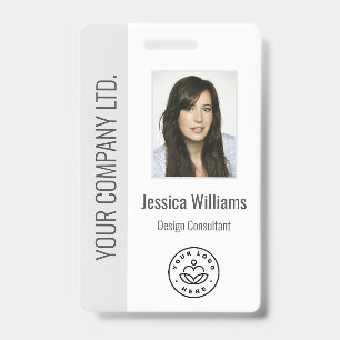 Tarjeta De Identificación Foto de empleado personalizada, código de barras, 