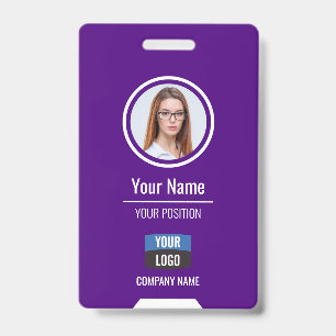 Tarjeta De Identificación Foto de empleado personalizada, código de barras,