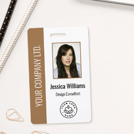 Tarjeta De Identificación Foto de empleado personalizada, código de barras, 