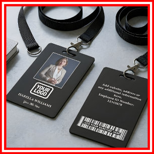 Tarjeta De Identificación Foto de empleado personalizada, código de barras,