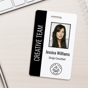 Tarjeta De Identificación Foto de empleado personalizada, código de barras,