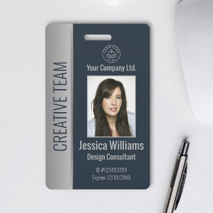 Tarjeta De Identificación Foto de empleado personalizada, código de barras,