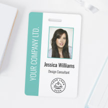 Foto de empleado personalizada, código de barras,
