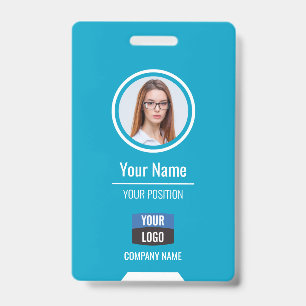Tarjeta De Identificación Foto de empleado personalizada, código de barras,
