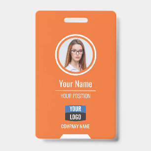 Tarjeta De Identificación Foto de empleado personalizada, código de barras,