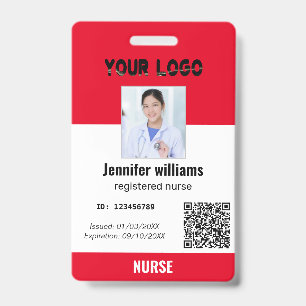 Tarjeta De Identificación Foto de empleado personalizada, código de barras,