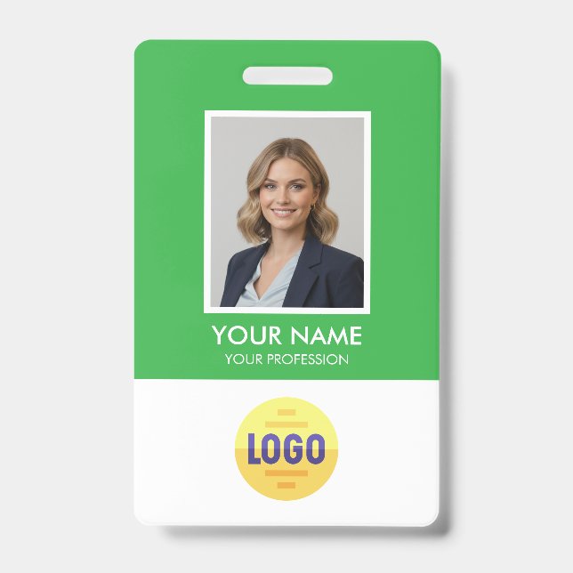 Tarjeta De Identificación Foto de empleado personalizada, código de barras,  (Parte frontal)