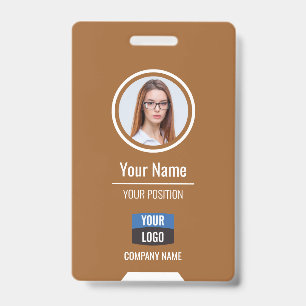 Tarjeta De Identificación Foto de empleado personalizada, código de barras,
