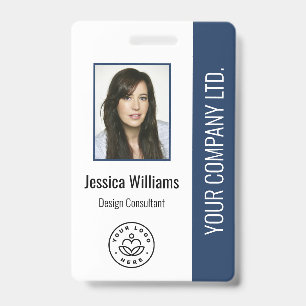 Tarjeta De Identificación Foto de empleado personalizada, código de barras, 