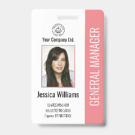 Tarjeta De Identificación Foto de empleado personalizada, código de barras,