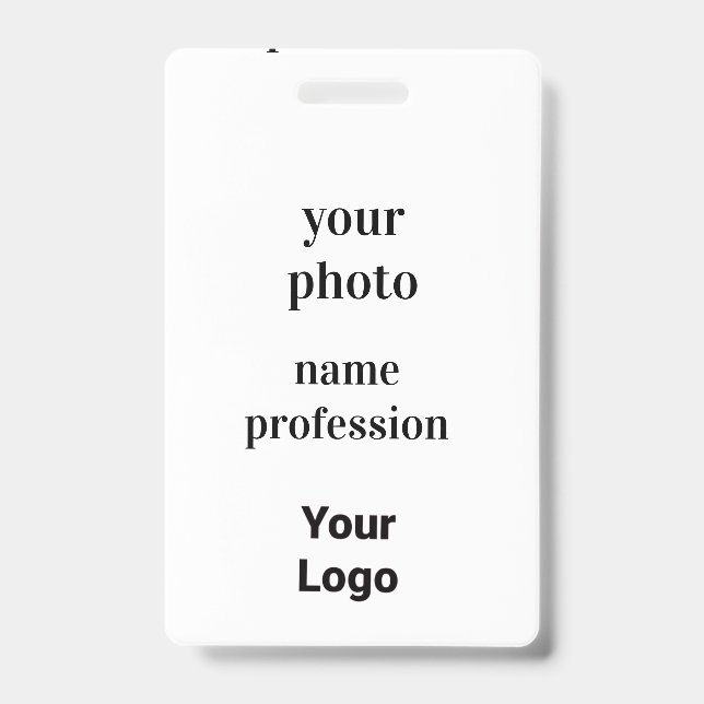 Tarjeta De Identificación foto de empleado personalizada, código de barras,  (Parte frontal)