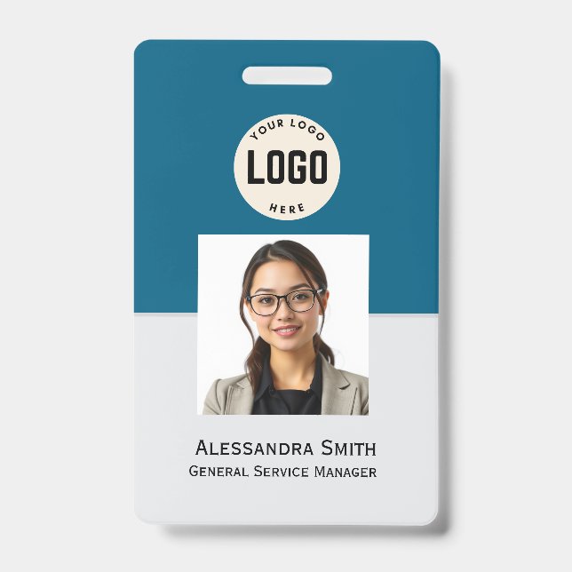 Tarjeta De Identificación Foto de empleado personalizada, código de barras,  (Parte frontal)