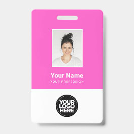 Tarjeta De Identificación Foto de empleado personalizada, código QR, logotip