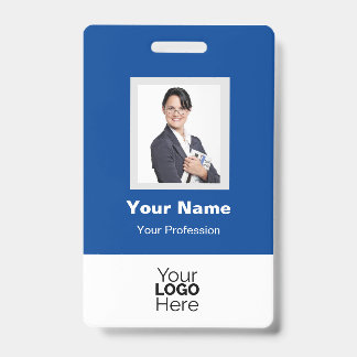 Tarjeta De Identificación Foto de empleado personalizada, código QR, logotip