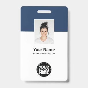 Tarjeta De Identificación Foto de empleado personalizada, código QR, logotip