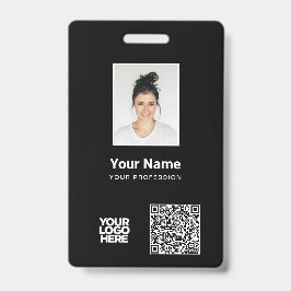 Tarjeta De Identificación Foto de empleado personalizada, código Qr y código