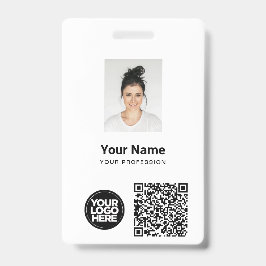 Tarjeta De Identificación Foto de empleado personalizada, código Qr y código