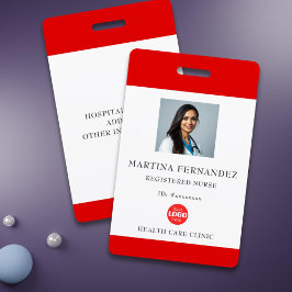Tarjeta De Identificación Foto de empleado personalizada de enfermera regist
