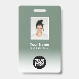 Tarjeta De Identificación Foto de empleado personalizada Gradiente Verde Sal