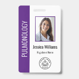 Tarjeta De Identificación Foto de empleado personalizada ID médico morado bl