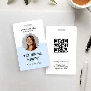 Tarjeta De Identificación Foto de empleado personalizada ID nombre redondo