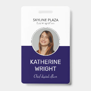 Tarjeta De Identificación Foto de empleado personalizada ID nombre redondo