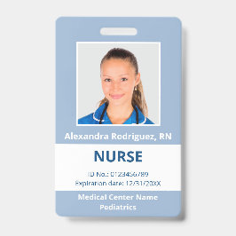 Tarjeta De Identificación Foto de empleado personalizada Identificación médi