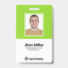 Tarjeta De Identificación Foto de empleado personalizada, logotipo, código d