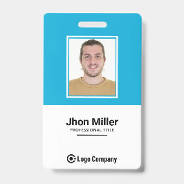 Tarjeta De Identificación Foto de empleado personalizada, logotipo, código d