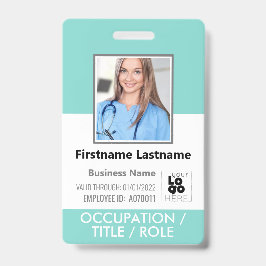 Tarjeta De Identificación Foto de empleado personalizada, logotipo de código