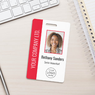 Tarjeta De Identificación Foto de empleado personalizada, logotipo, nombre r