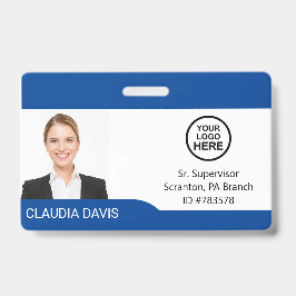 Tarjeta De Identificación Foto de empleado personalizada, nombre, logotipo,