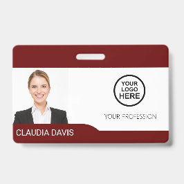Tarjeta De Identificación Foto de empleado personalizada, nombre, logotipo,