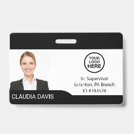 Tarjeta De Identificación Foto de empleado personalizada, nombre, logotipo,