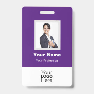 Tarjeta De Identificación Foto de empleado personalizado, código QR, logoti