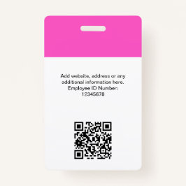 Tarjeta De Identificación Foto de empleado personalizado, código Qr, logotip