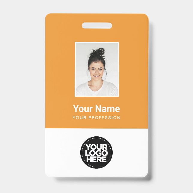 Tarjeta De Identificación Foto de empleado personalizado, código Qr, logotip (Parte frontal)