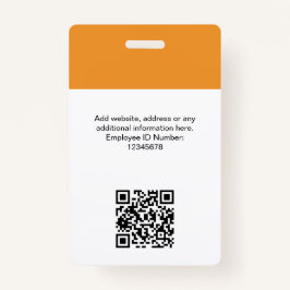 Tarjeta De Identificación Foto de empleado personalizado, código Qr, logotip