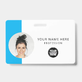 Tarjeta De Identificación Foto de empleado personalizado, código QR, logotip