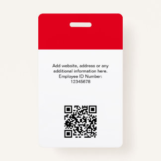 Tarjeta De Identificación Foto de empleado personalizado, código Qr, logotip