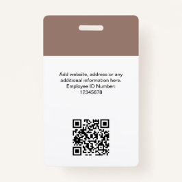 Tarjeta De Identificación Foto de empleado personalizado, código Qr, logotip